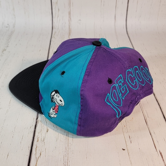 Joe Cool Snoopy Peanuts Vintage 80's 90's Color Block Pannel Hat Youth OS - Picture 5 of 10